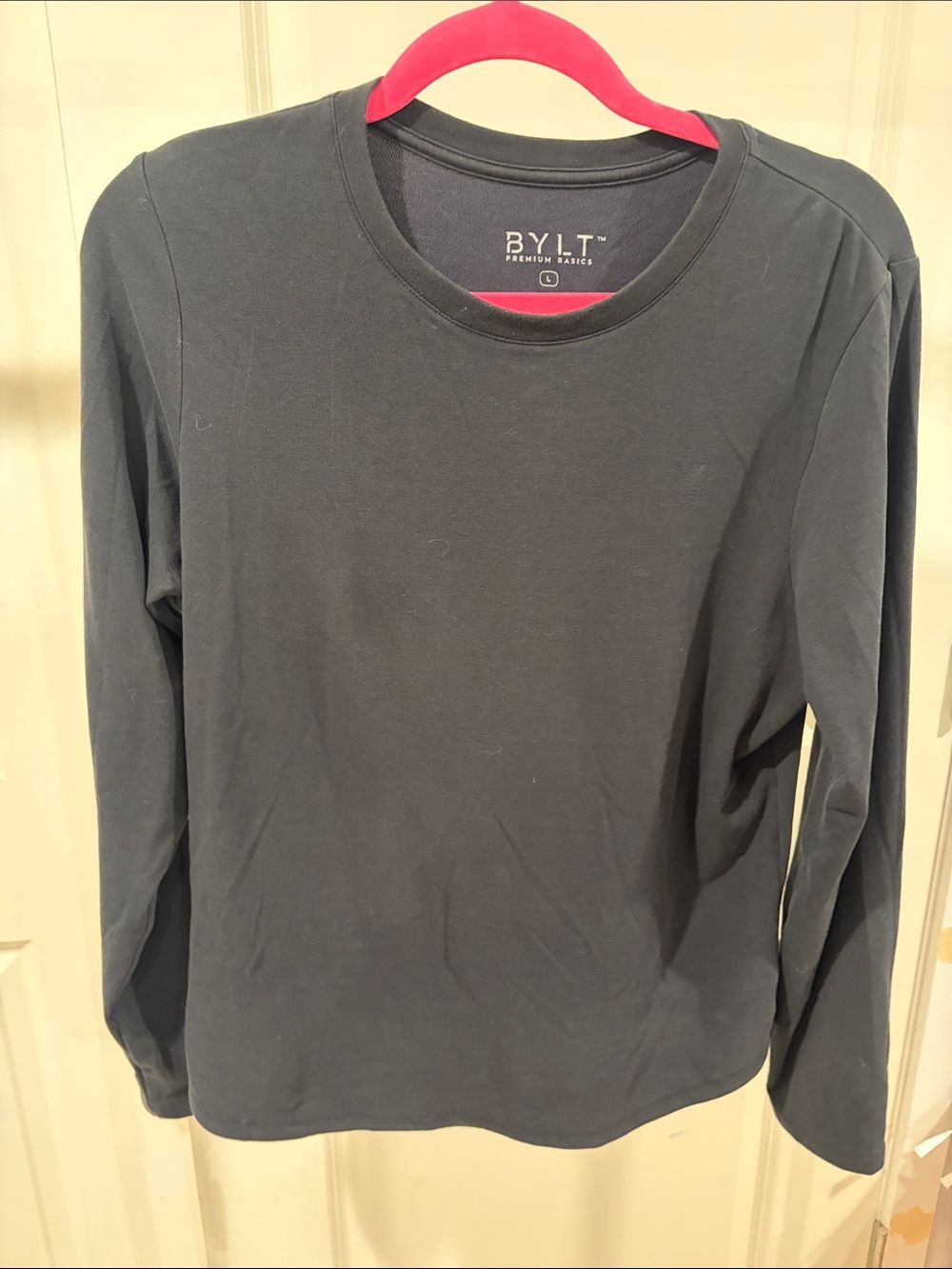 BYLT Basics Men's Long-Sleeve Crew in Black